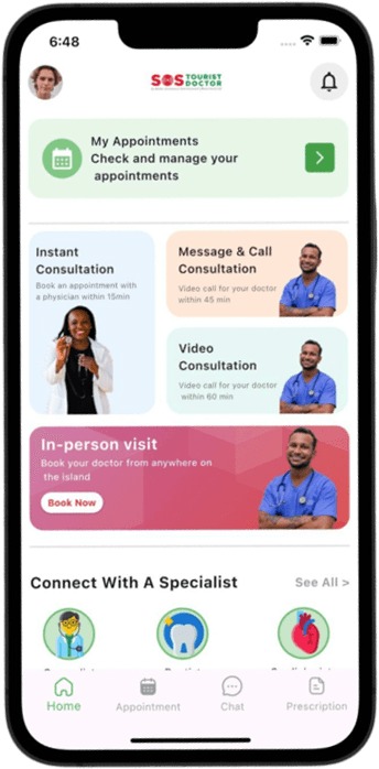 SOS Tourist Doctor mobile app
